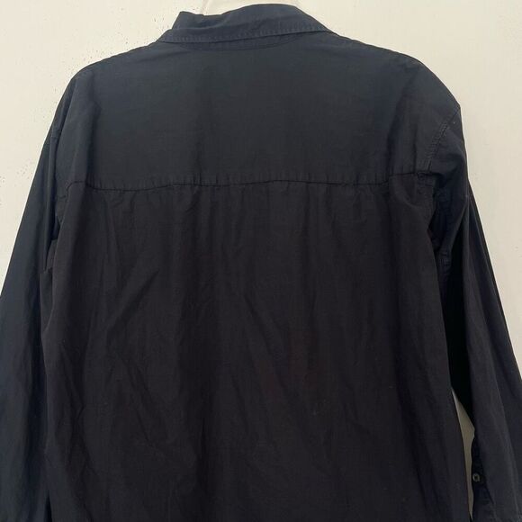 Aritzia Wilfred Free Oversized Shirt XS Black Cotton Button Up w/ Chest Pockets - Picture 5 of 9